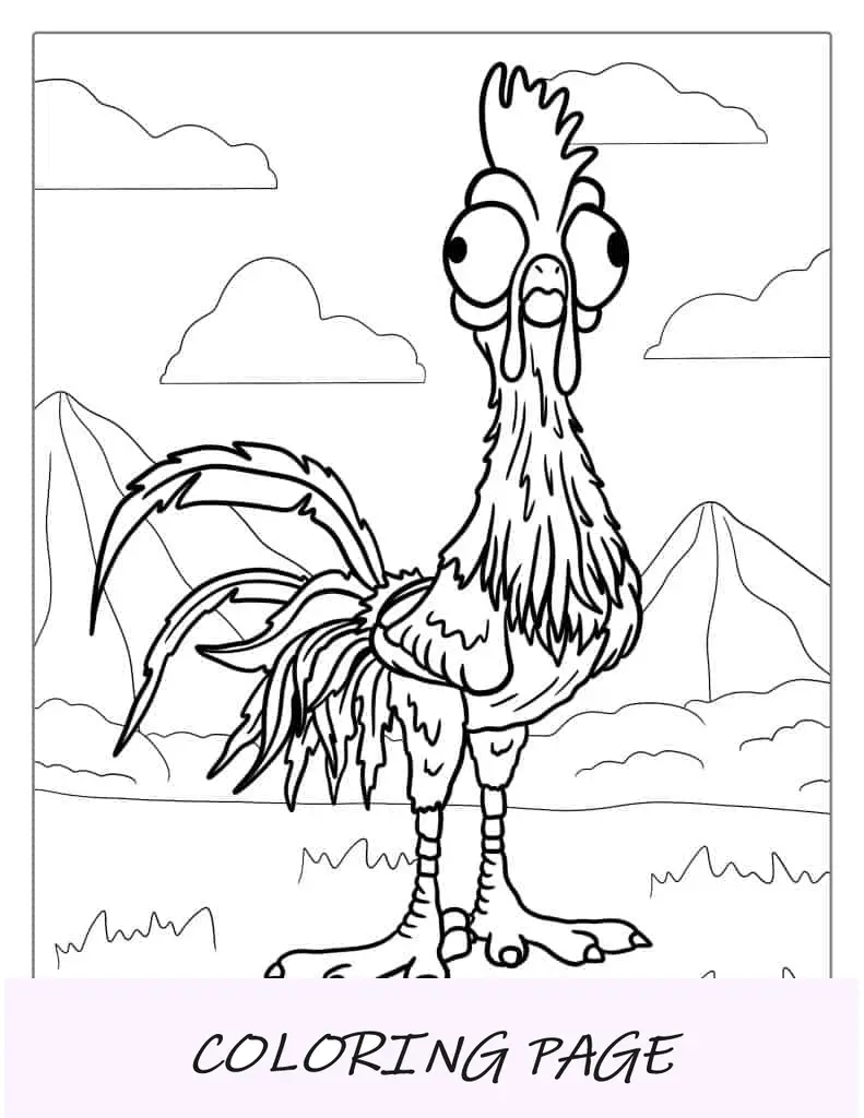 Página para colorir de Hei Hei, a galinha(1)