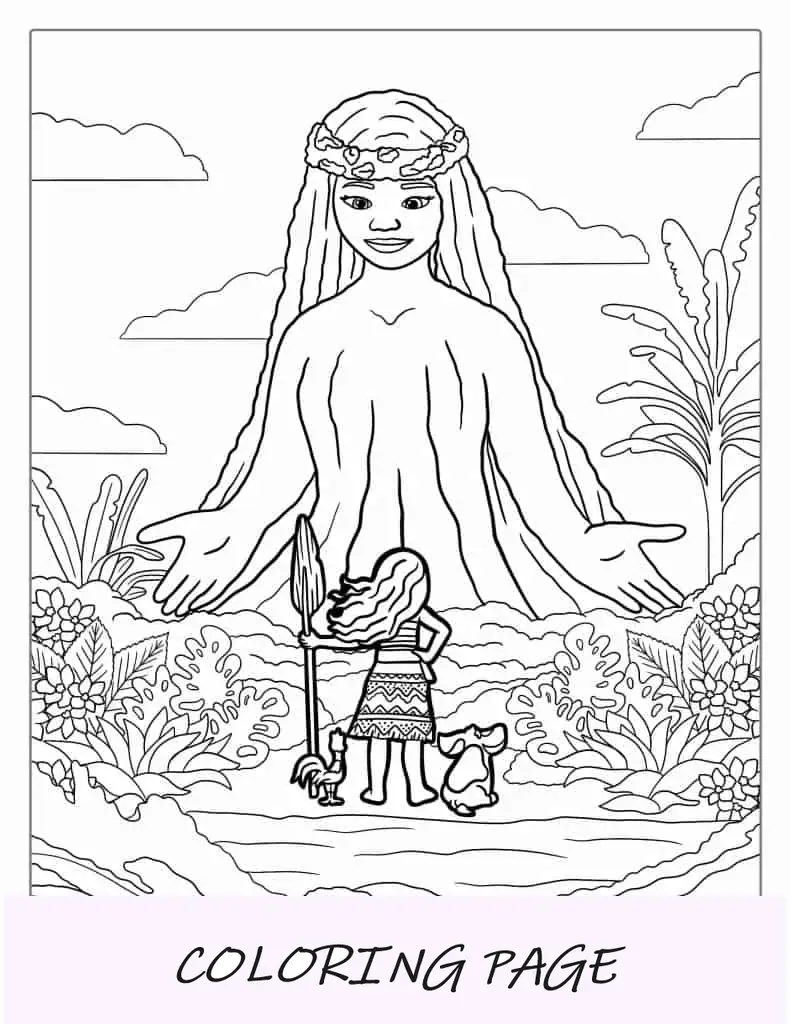 Página para colorir da Mãe Natureza (Te Fiti)