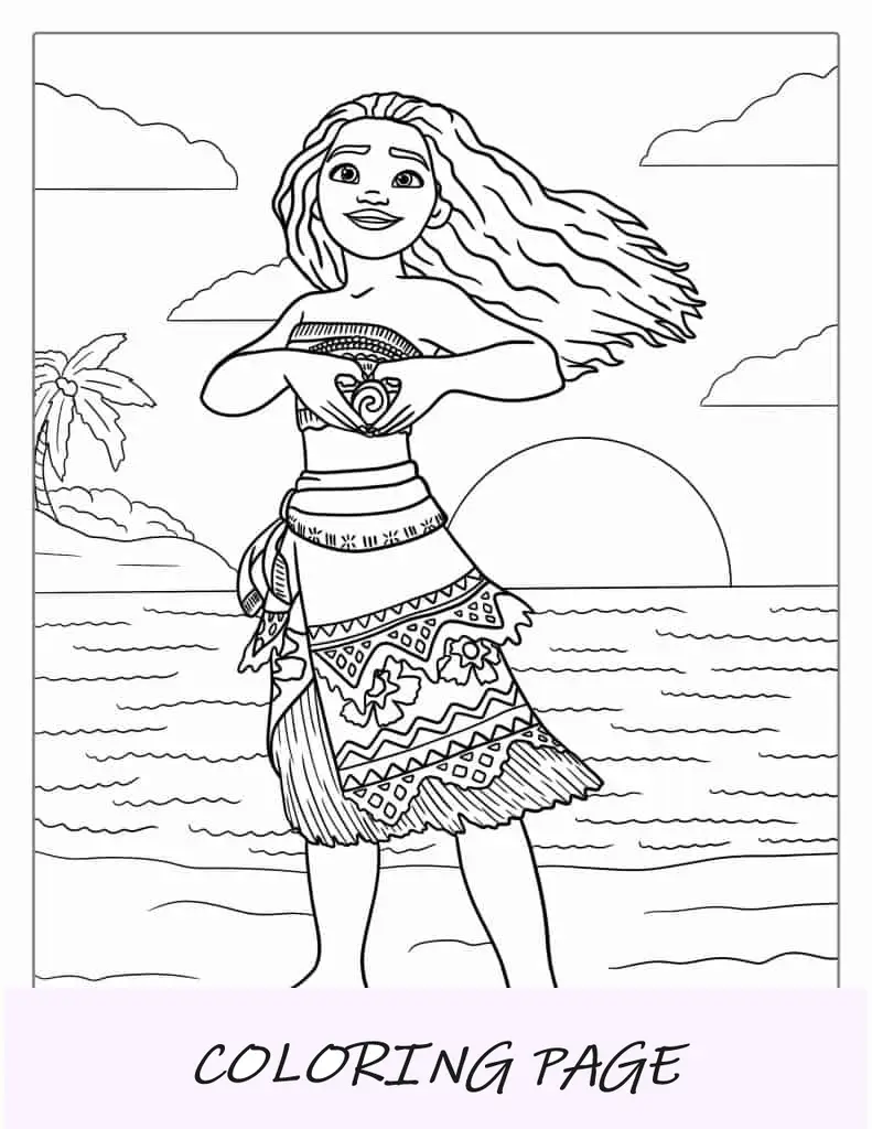 Moana segurando o coração da pedra Te Fiti