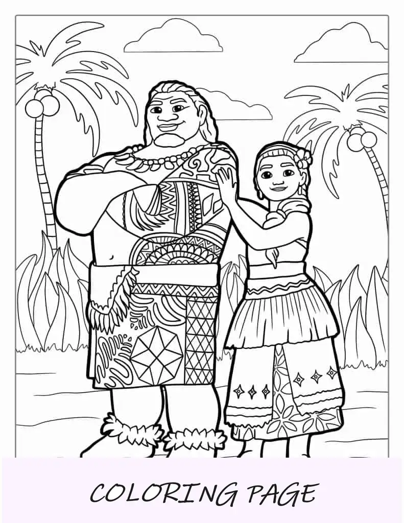 Desenho para colorir de Sina e chefe Tui