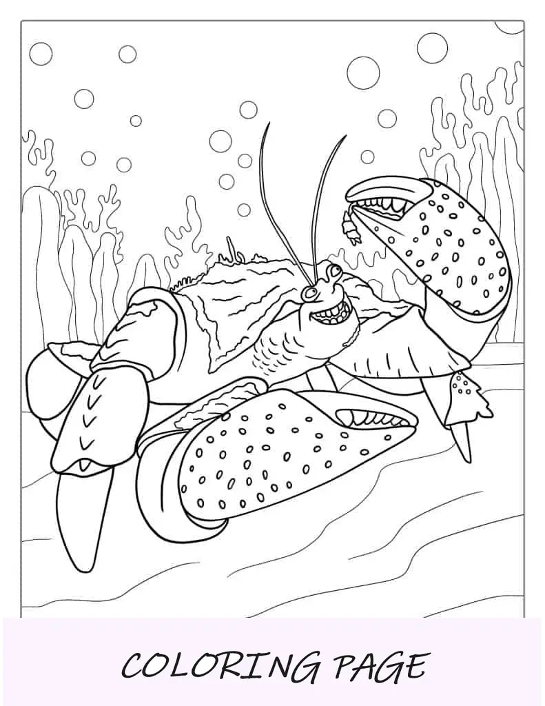 Folha para colorir de Tamatoa, o caranguejo