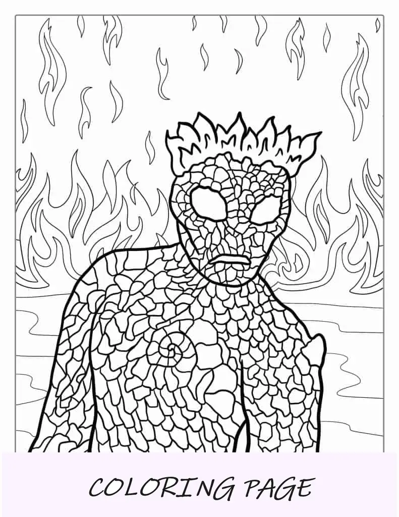 Te Kā (monstro de lava) de Moana à cor