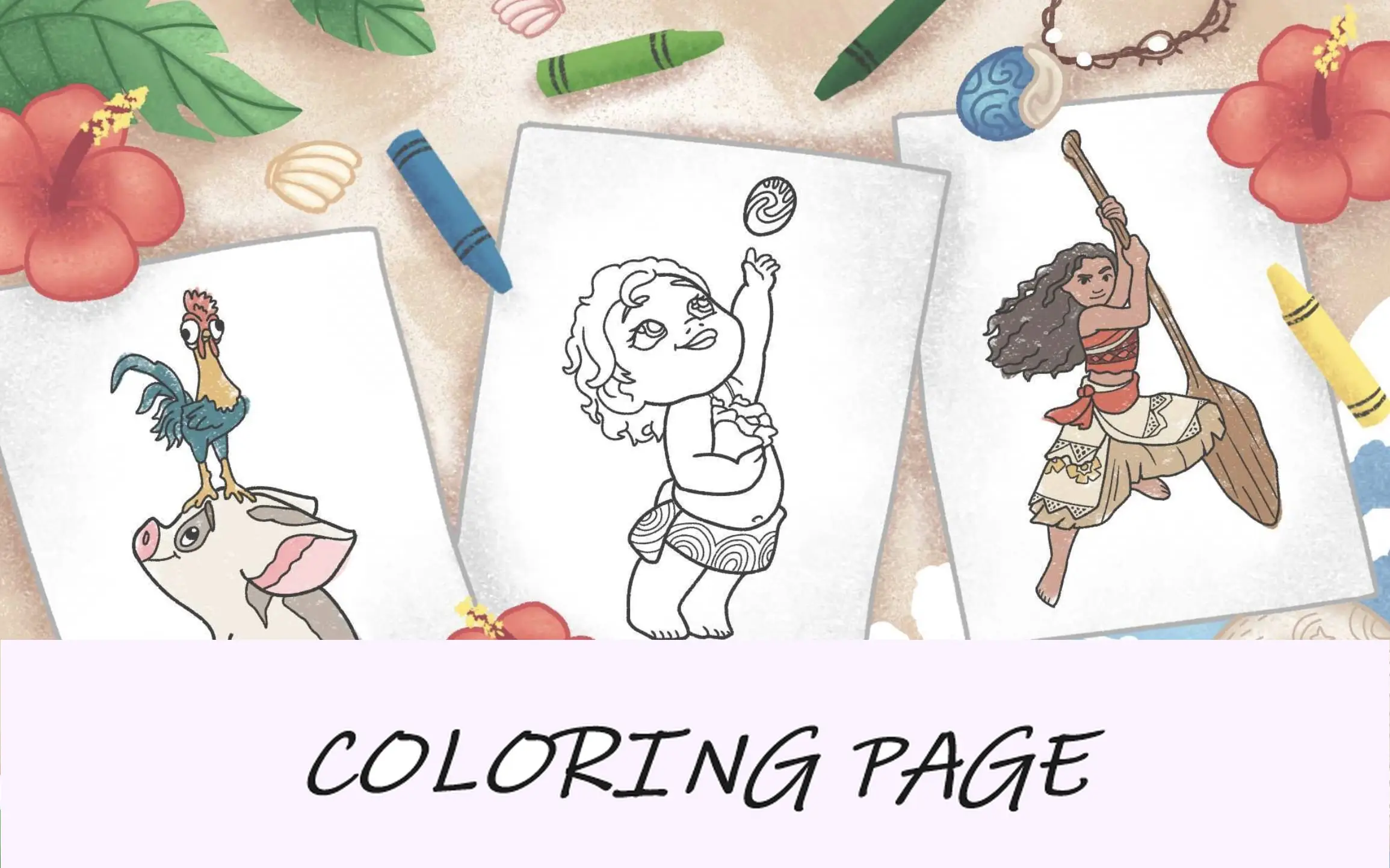 imagem em destaque das páginas para colorir de Moana