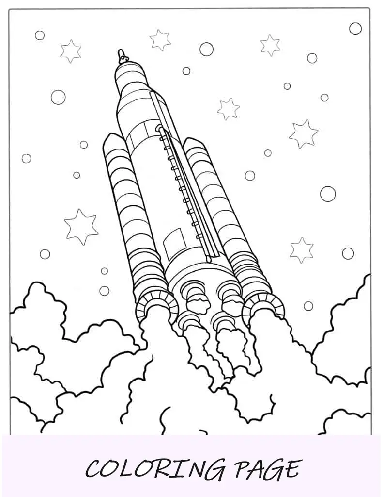 Sistema de lançamento espacial Foguete da NASA para colorir