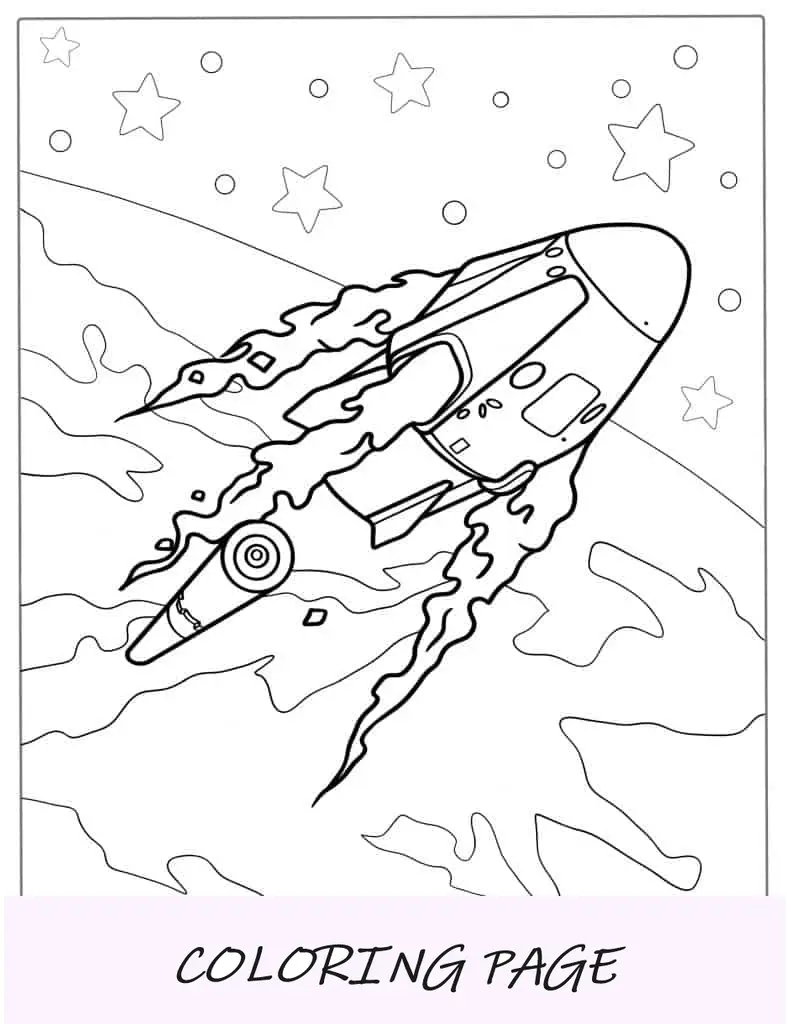 Página para colorir da cápsula do dragão SpaceX