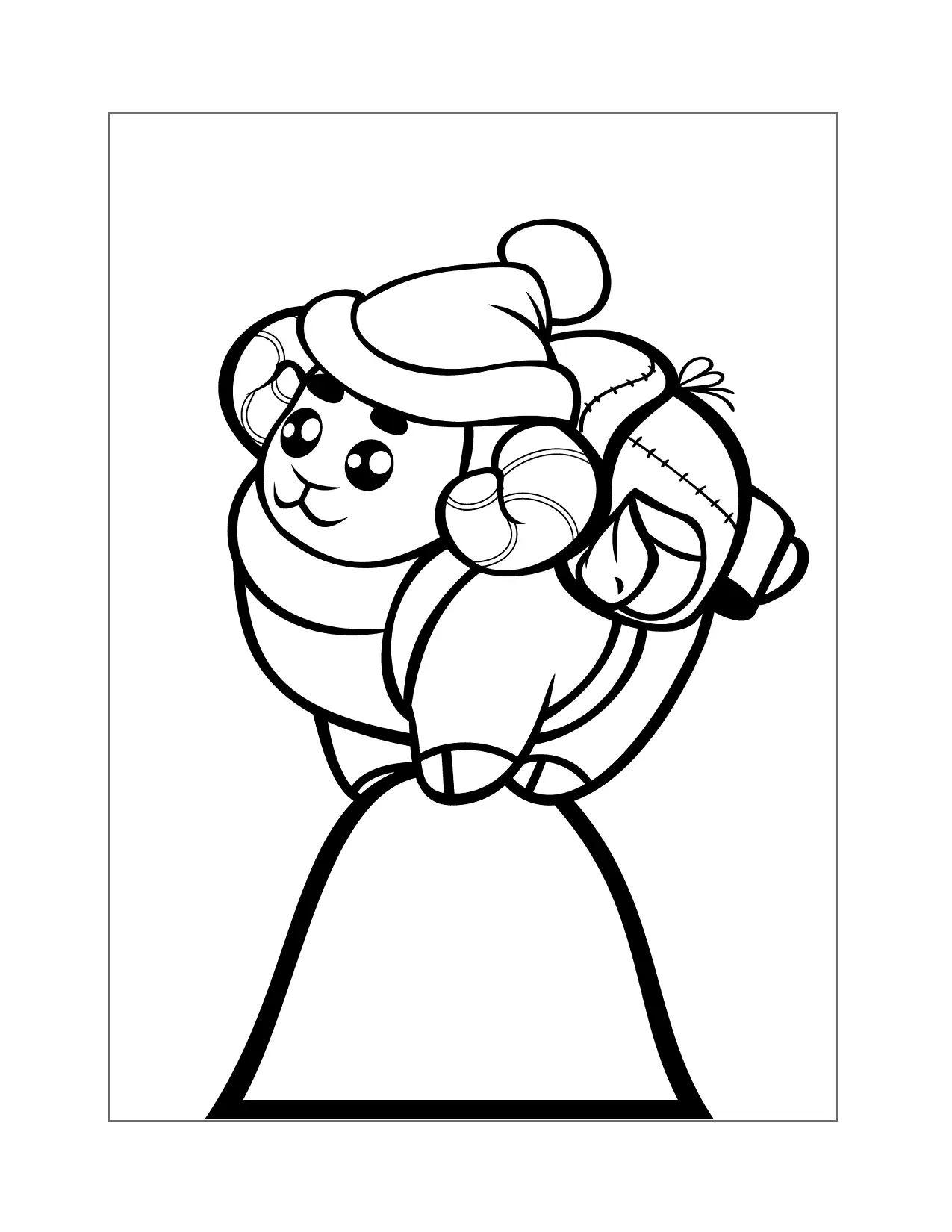 Male Horned Cartoon Sheep On A Mountain Coloring Page