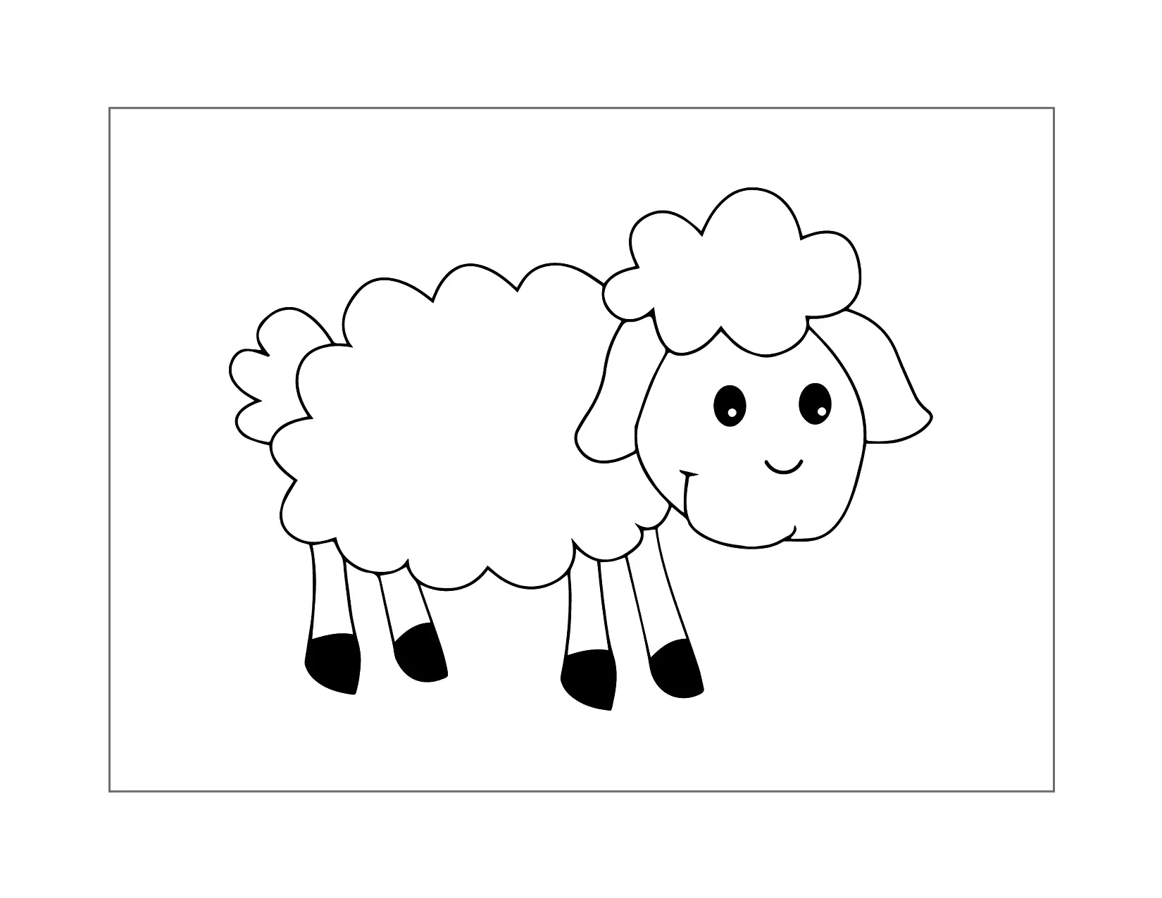 Cute Sheep Coloring Page