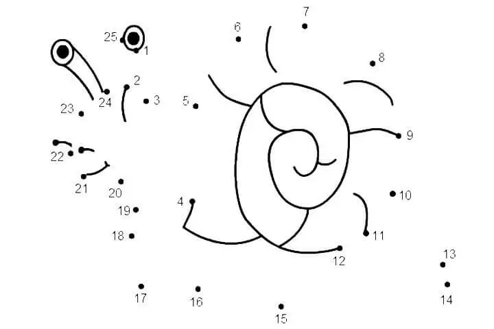 Snail Connect The Dot Printable