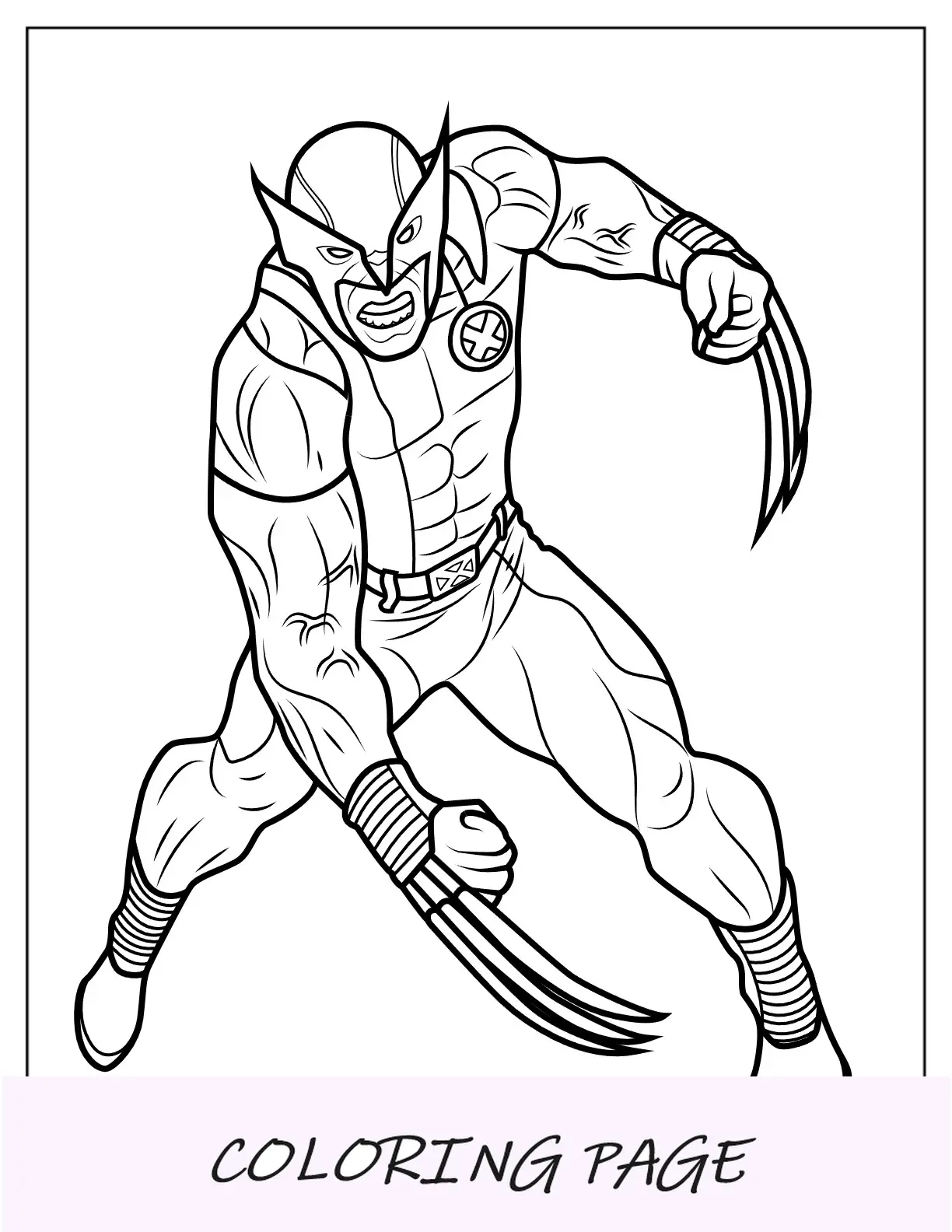 Coloração detalhada de X Men Wolverine para crianças