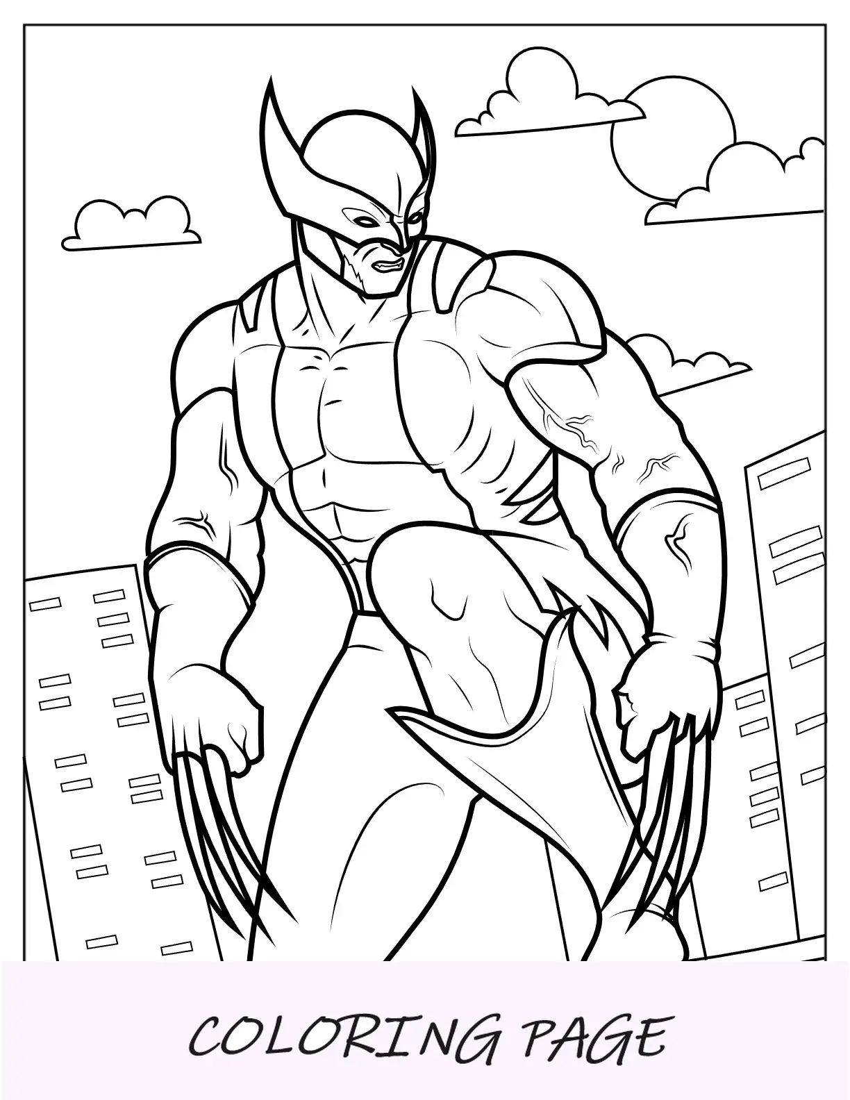 Folha para colorir de Wolverine com Deadpool