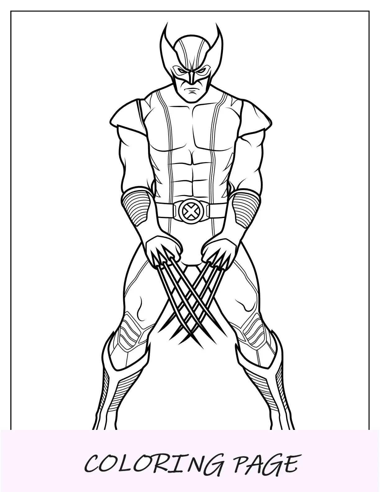 Página para colorir realista de Logan Wolverine V2