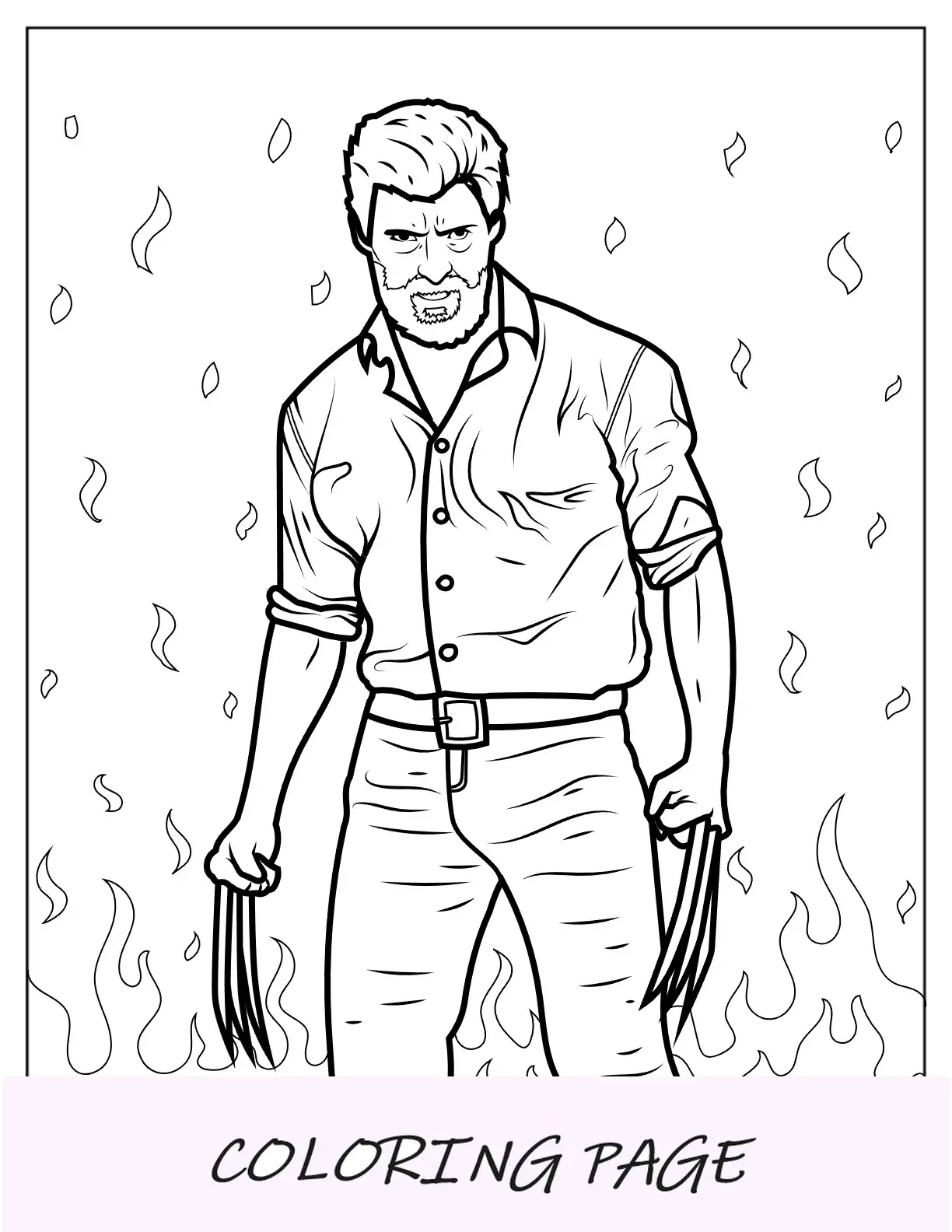 Folha para colorir de Wolverine muscular