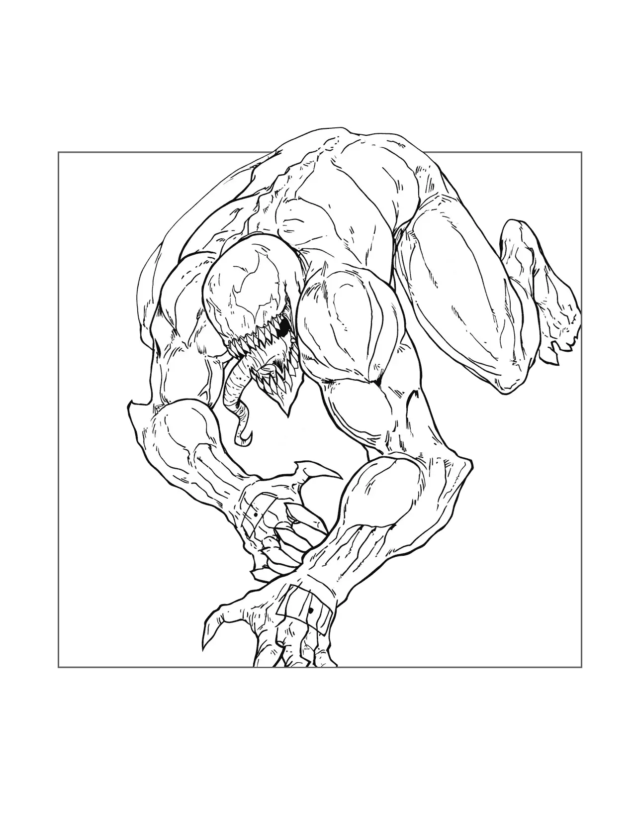 Venom Crawling Coloring Page