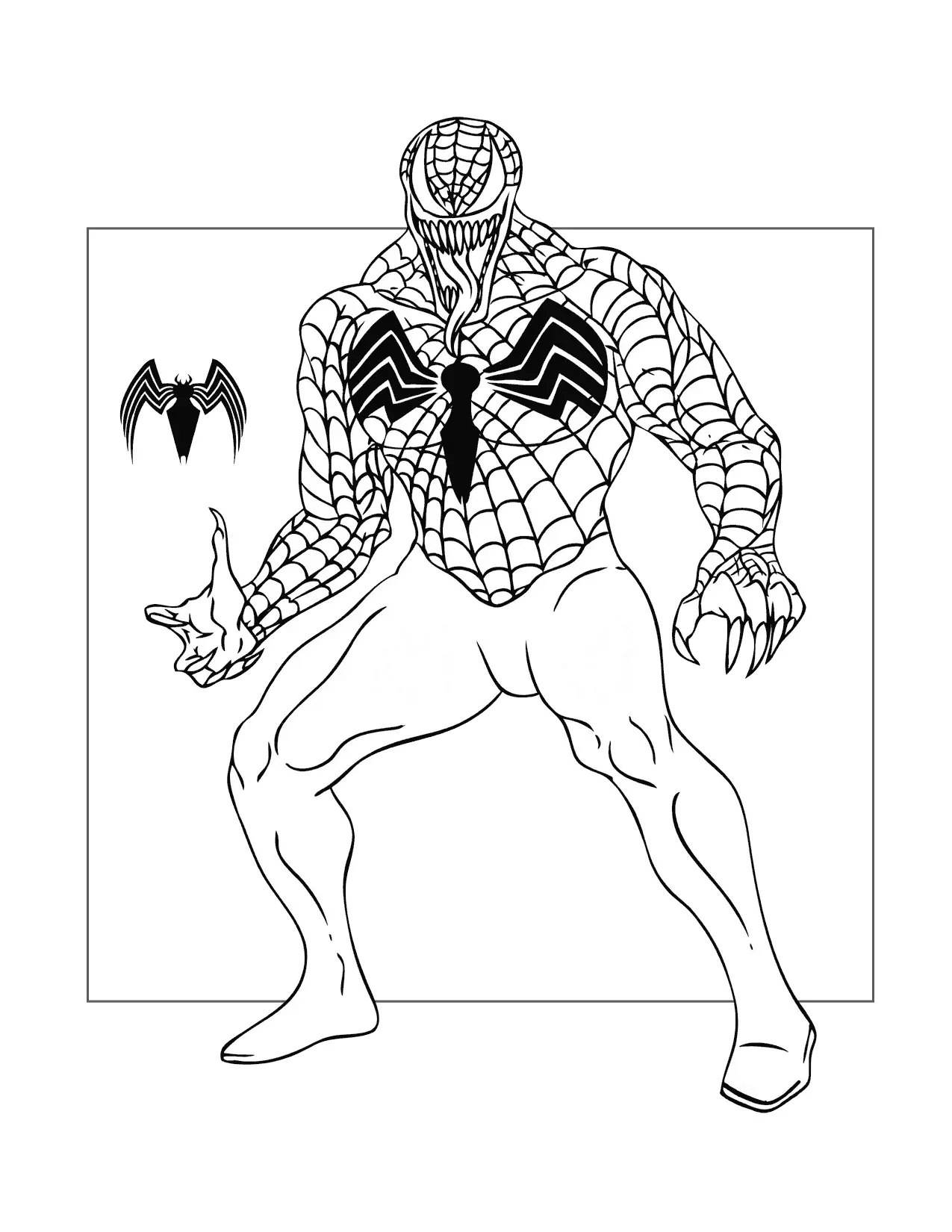 Venom And Logo Coloring Page