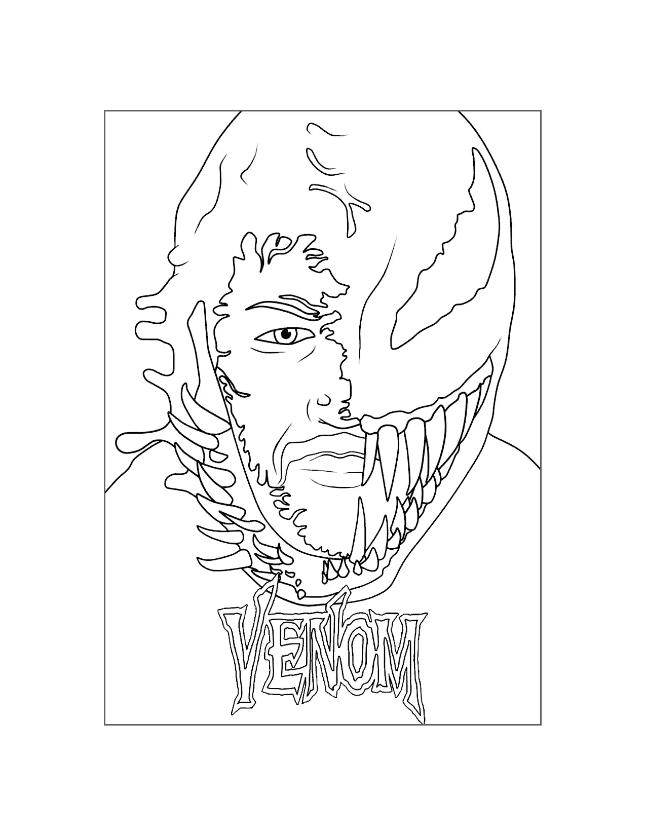 Turning Into Venom Coloring Page