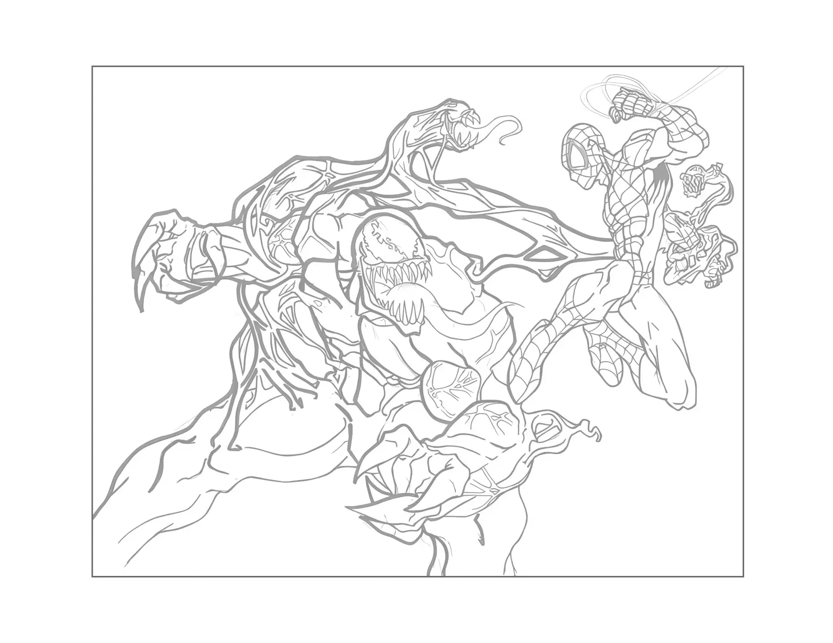 Trace Venom And Spiderman Coloring Page