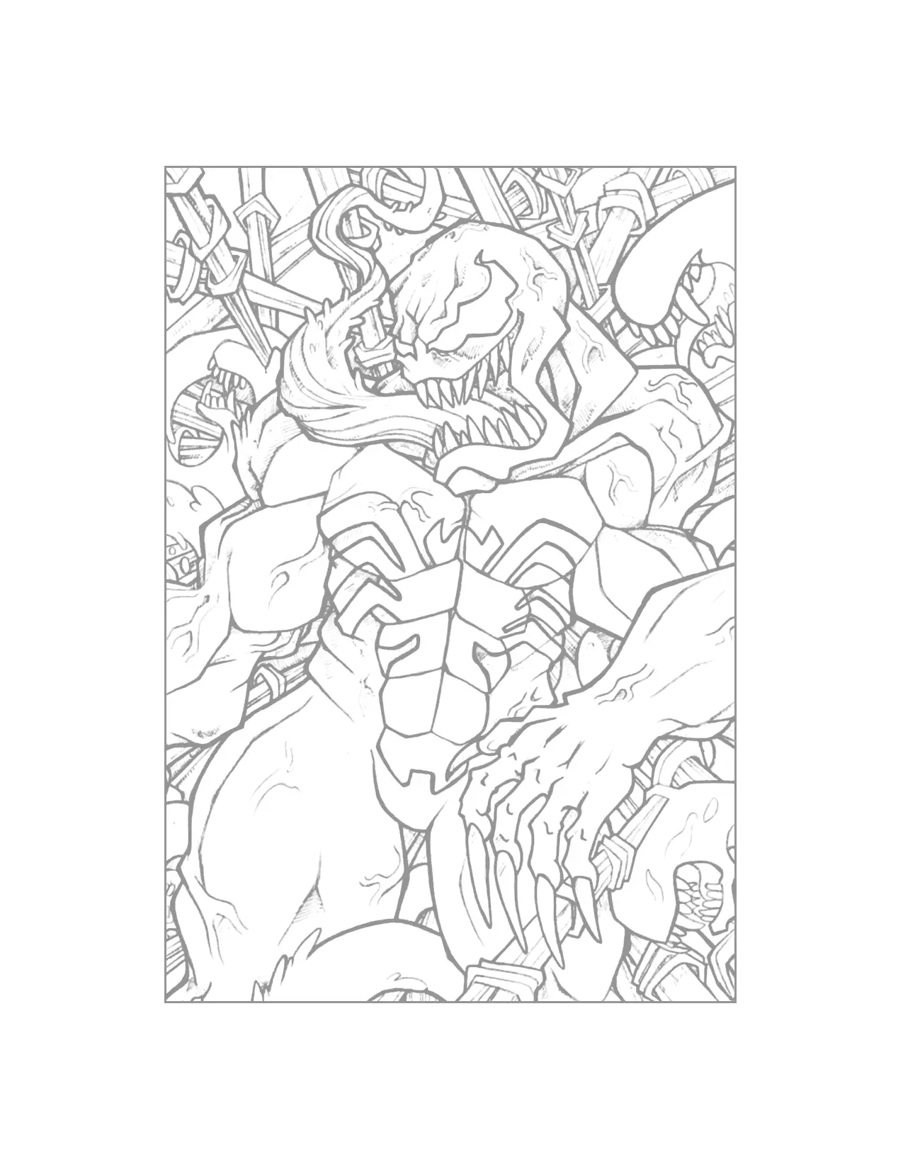 Venom Tracing Coloring Page