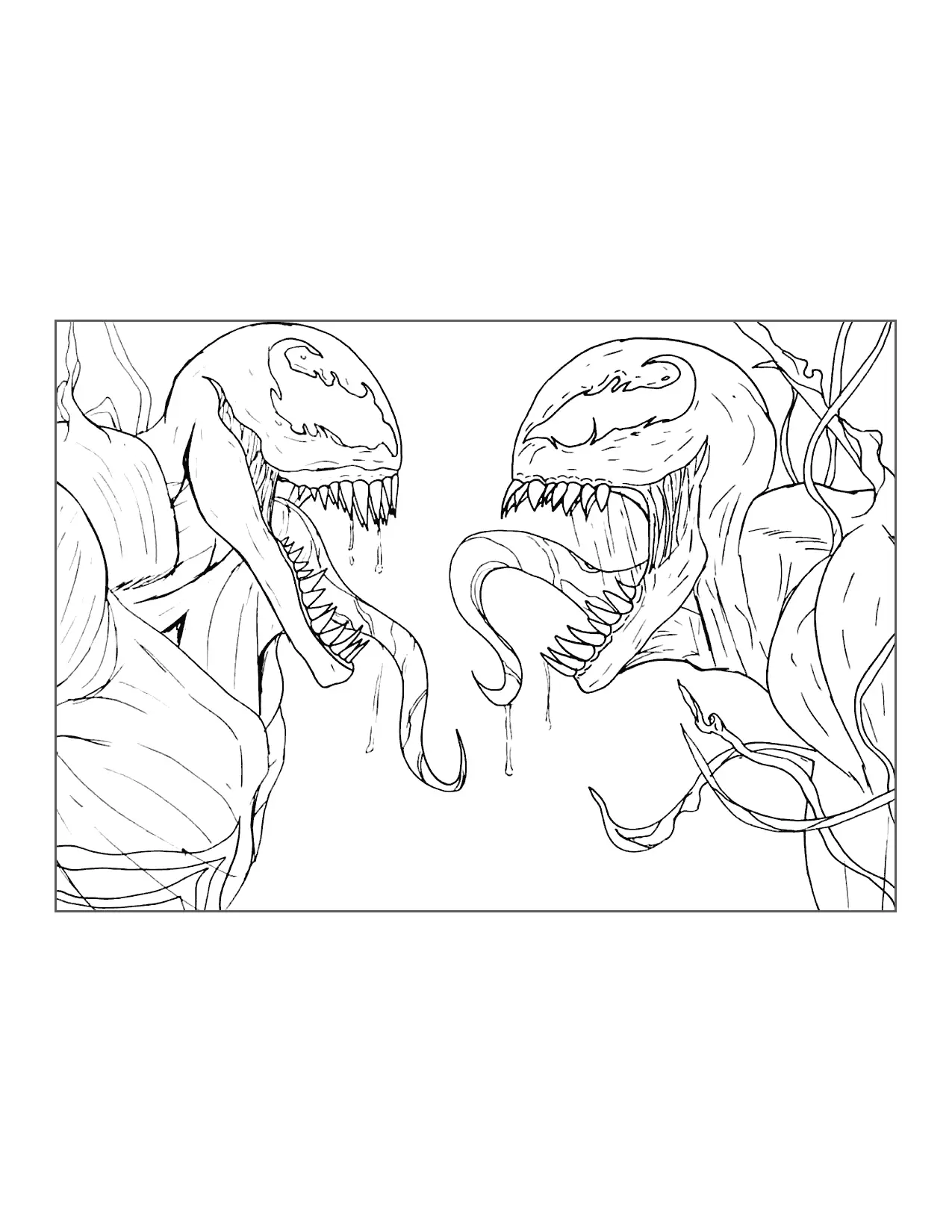 Carnage Vs Venom Coloring Page