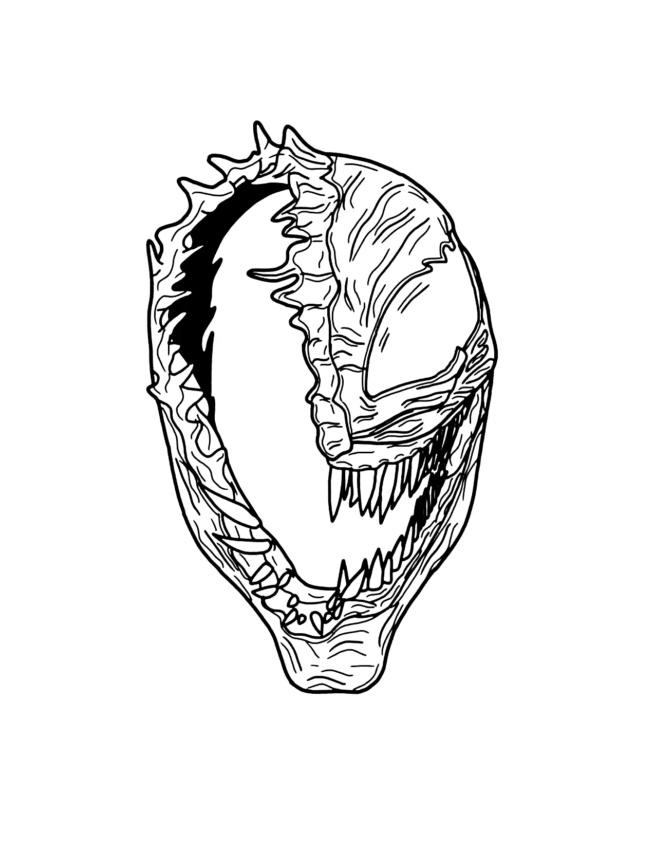 Venom Mask Coloring Sheet