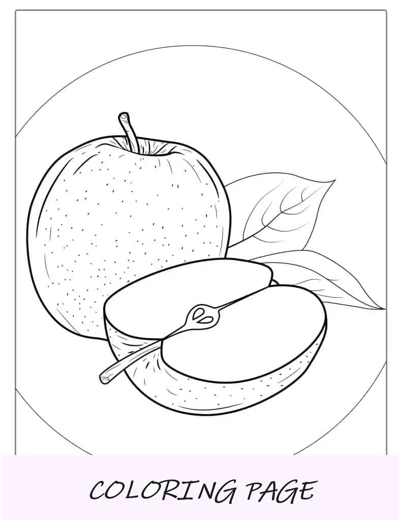 Deliciosa manzana crujiente con miel para colorear