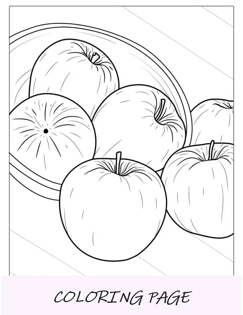 Varias manzanas Granny Smith para colorear