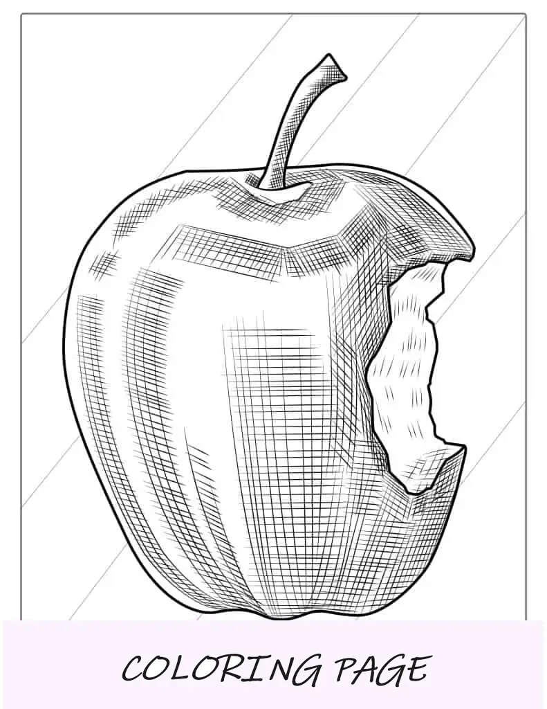 Dibujo de una manzana para colorear