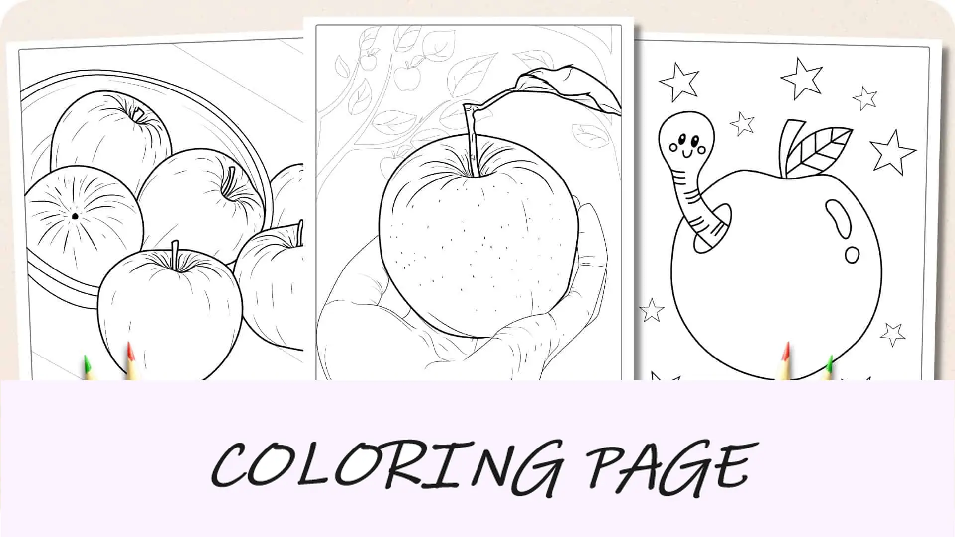 Dibujos para colorear de manzanas Imagen destacada