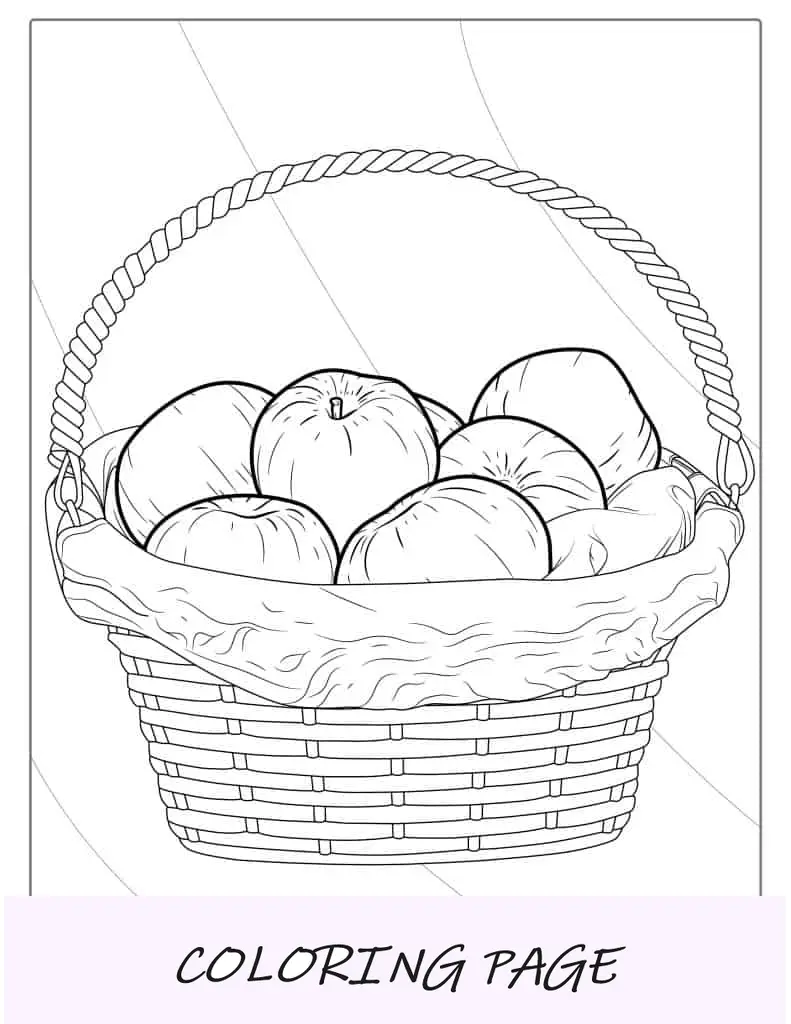 Cesta De Manzanas Gala Para Colorear