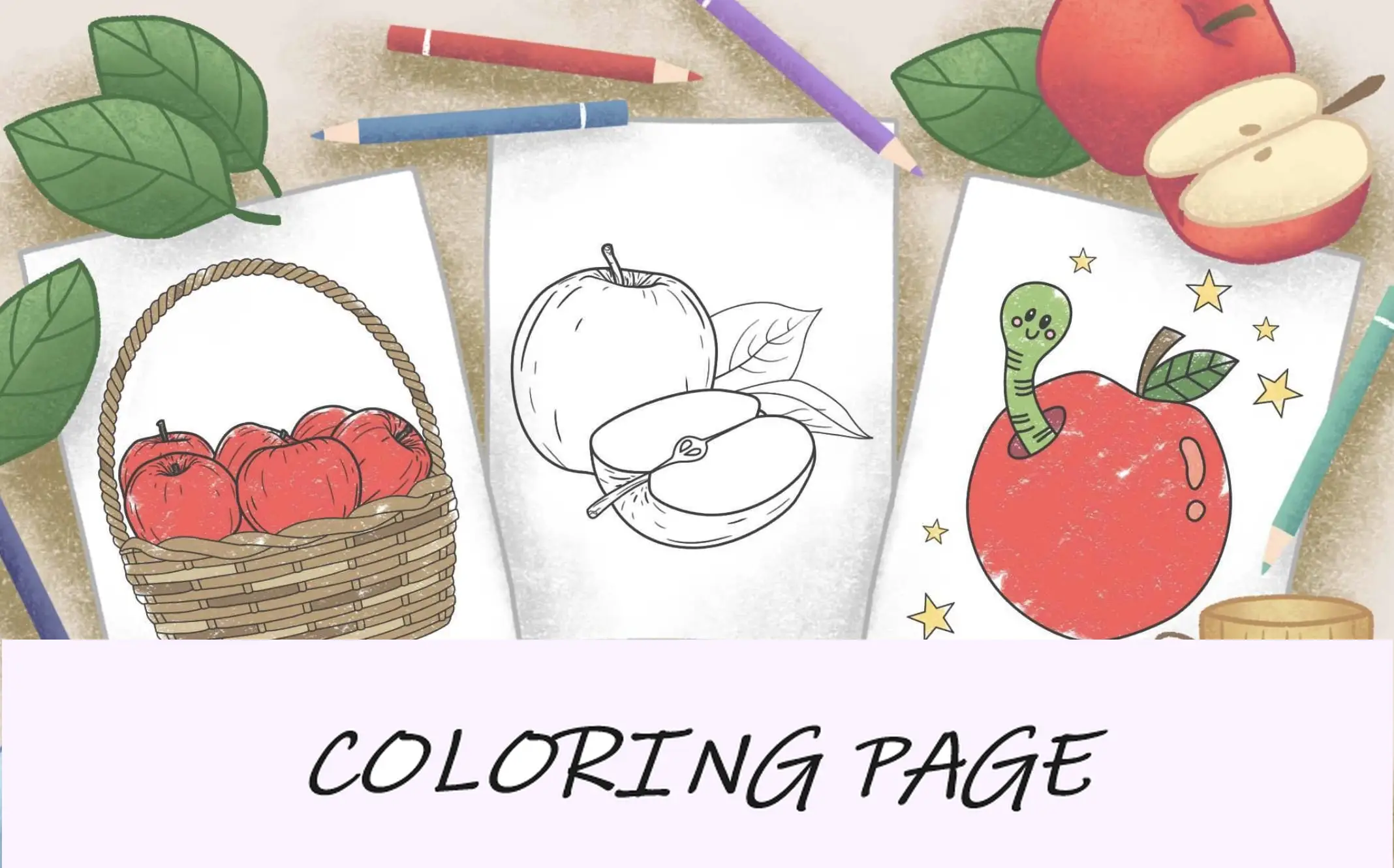 imagen destacada de dibujos para colorear de manzana