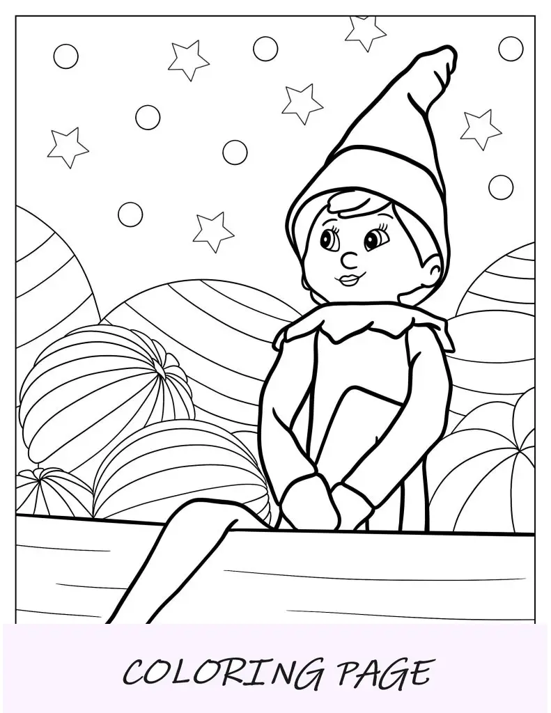 Elfo na prateleira com árvore de Natal