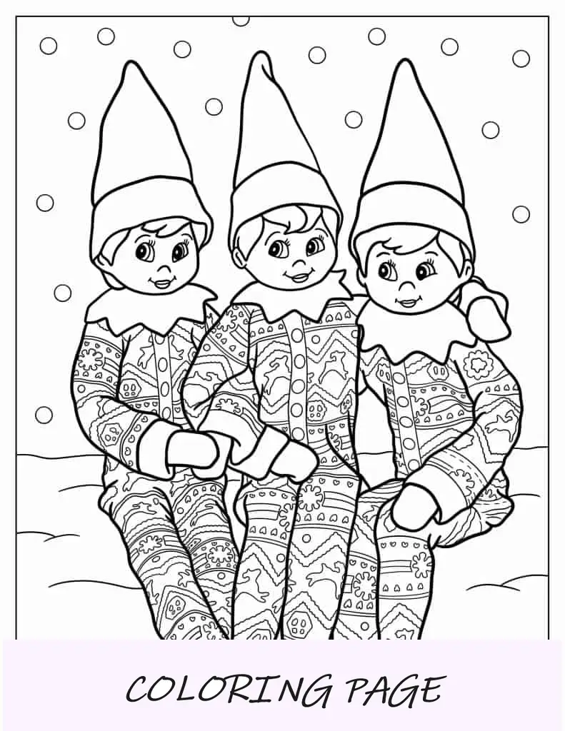 Desenhos para colorir do elfo na prateleira Imagem em destaque