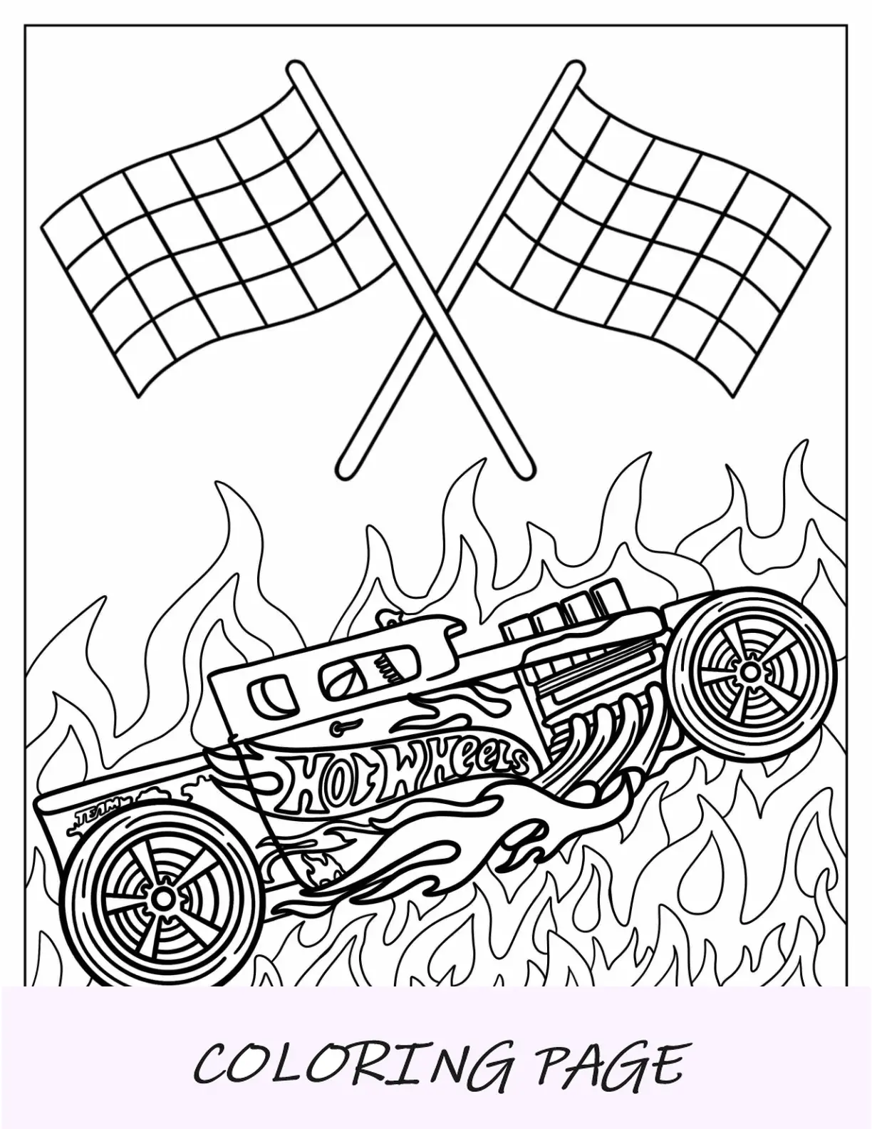 Folha para colorir de carro clássico Hot Wheels
