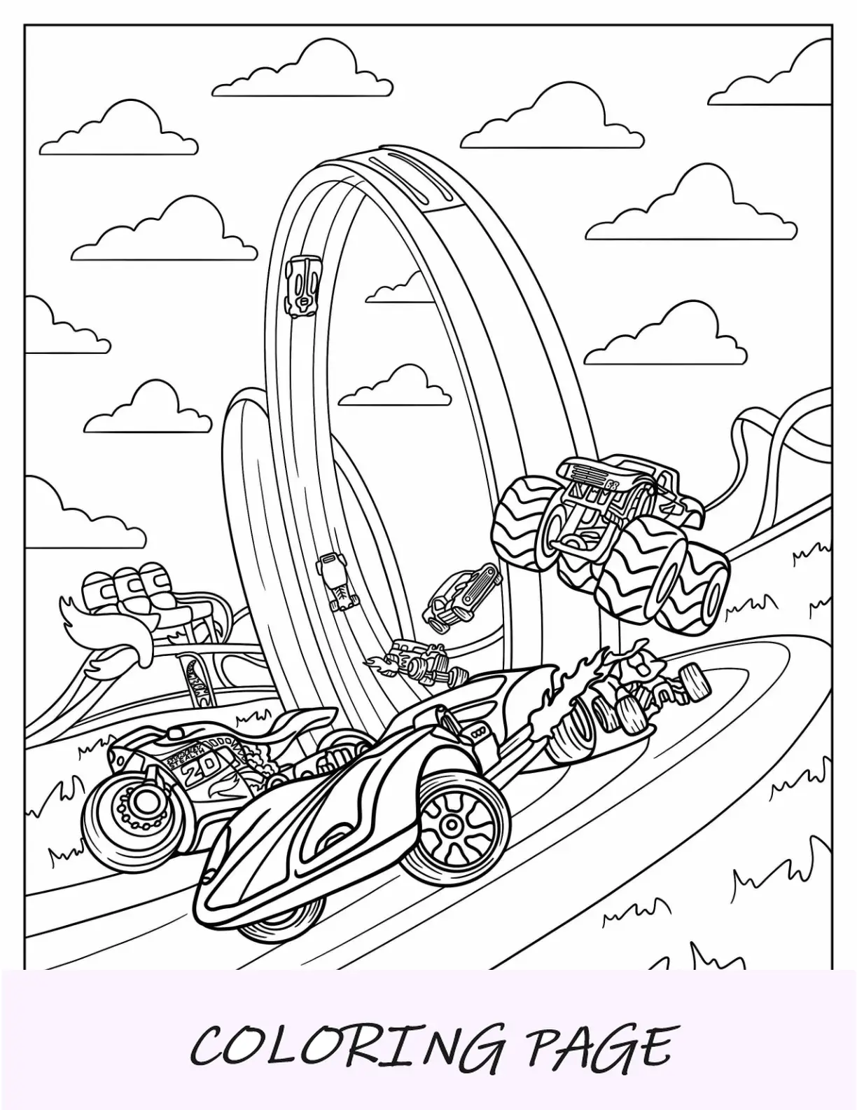 Folha para colorir Hot Wheels Unleashed