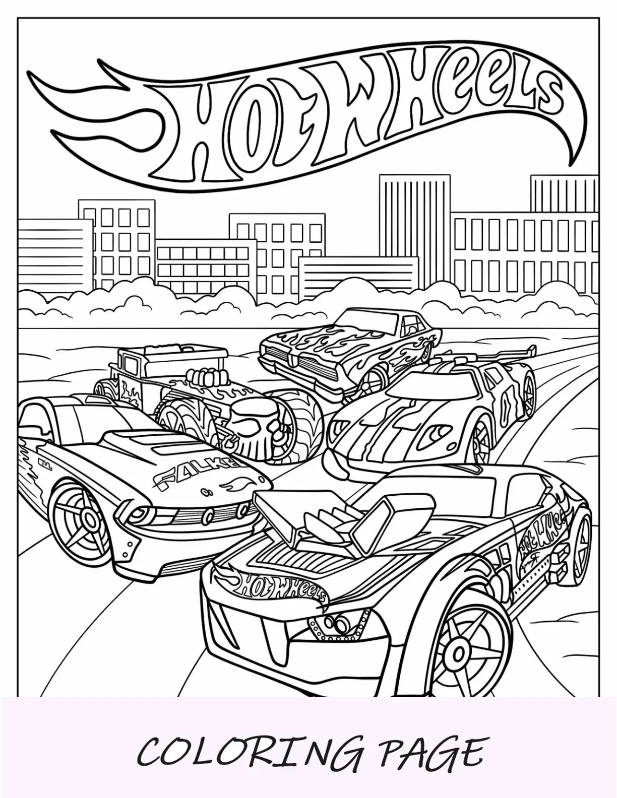 Pôster Hot Wheels detalhado no autódromo