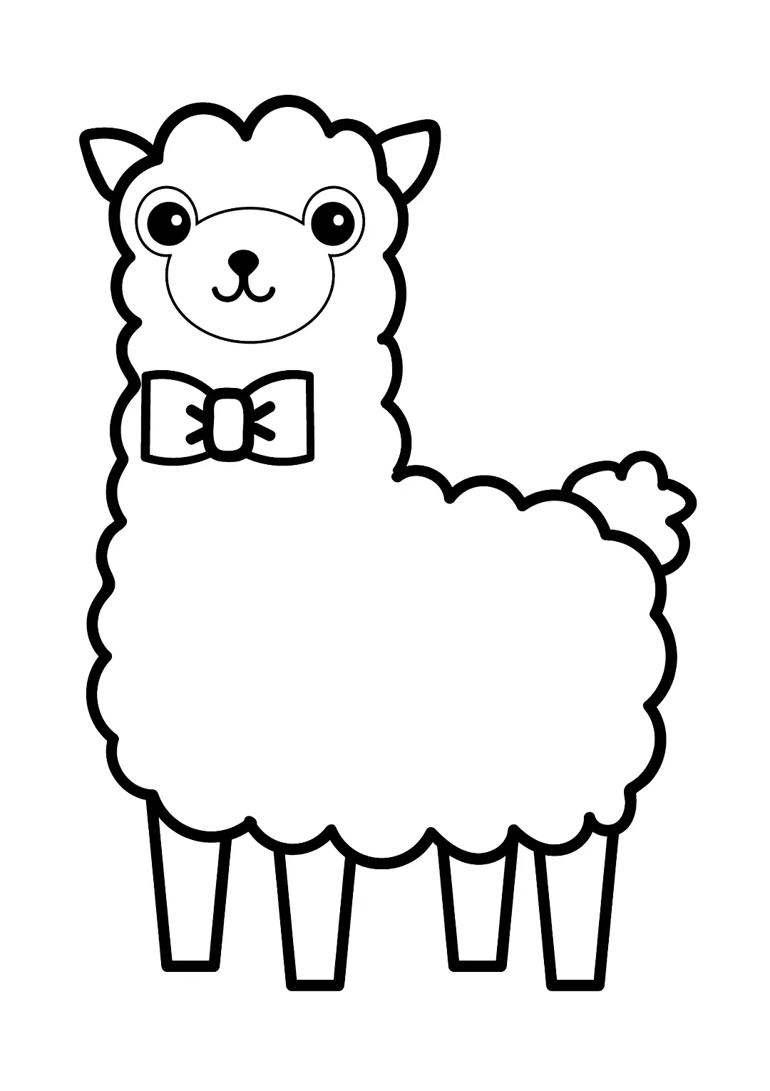 Llama Alpaca Coloring Page