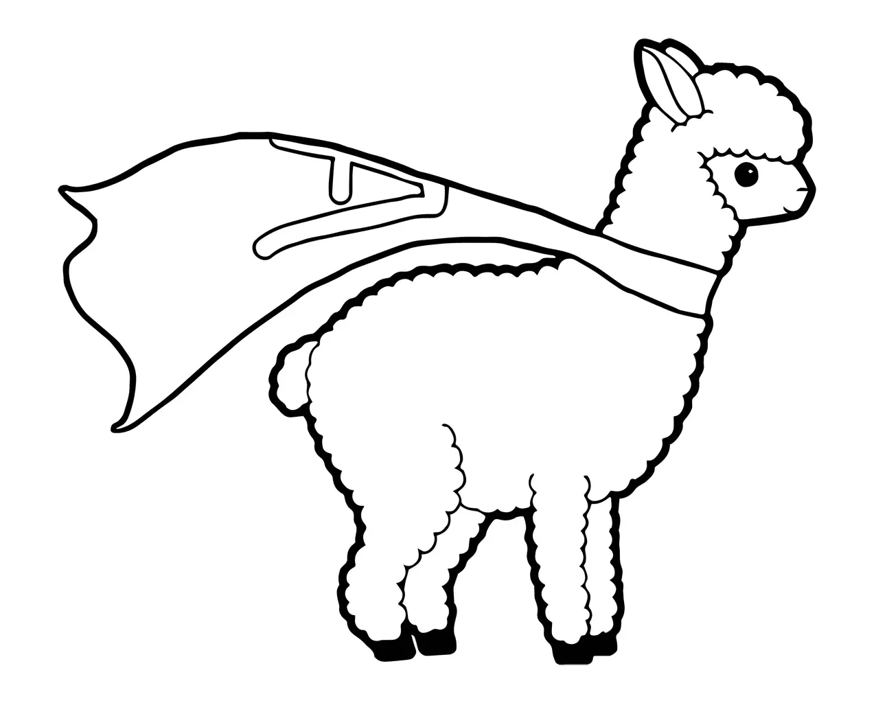 Super Alpaca Coloring Page