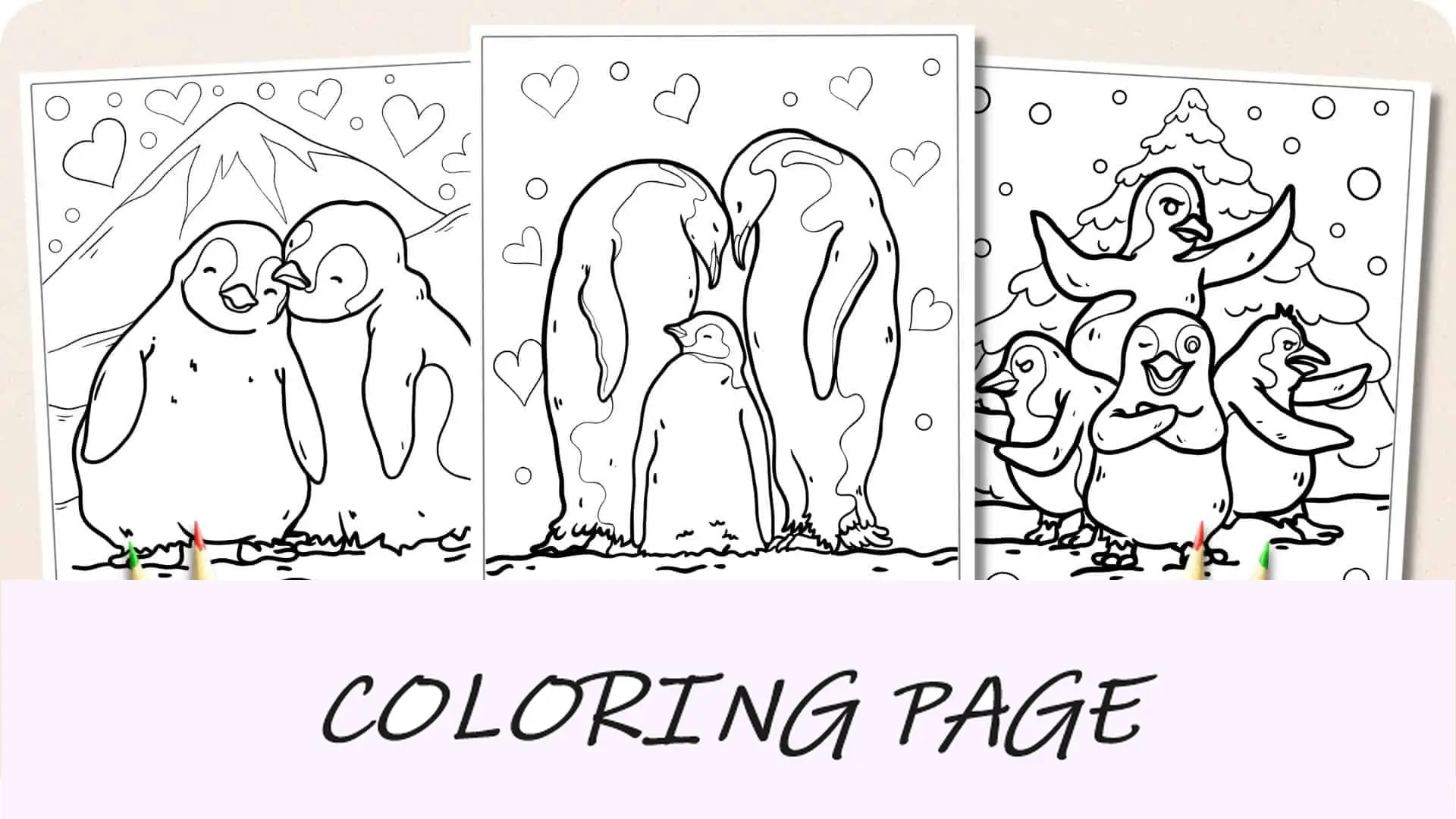 Imagem em destaque de páginas para colorir de pinguim