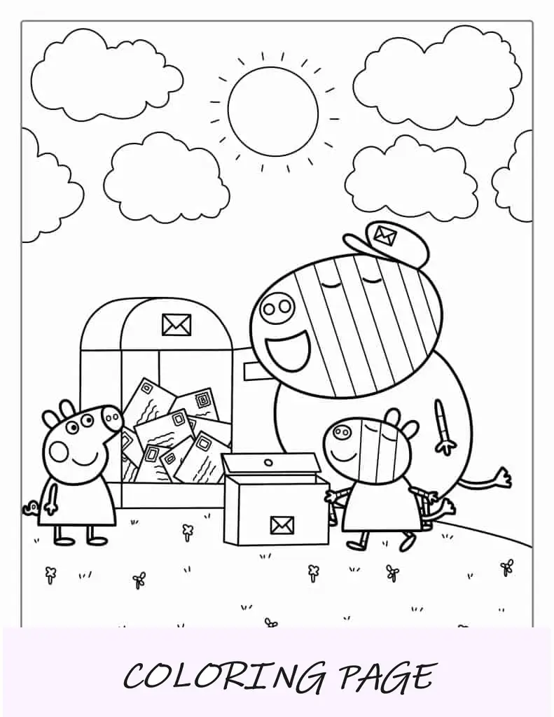 Mr Zebra consegna la posta a Peppa