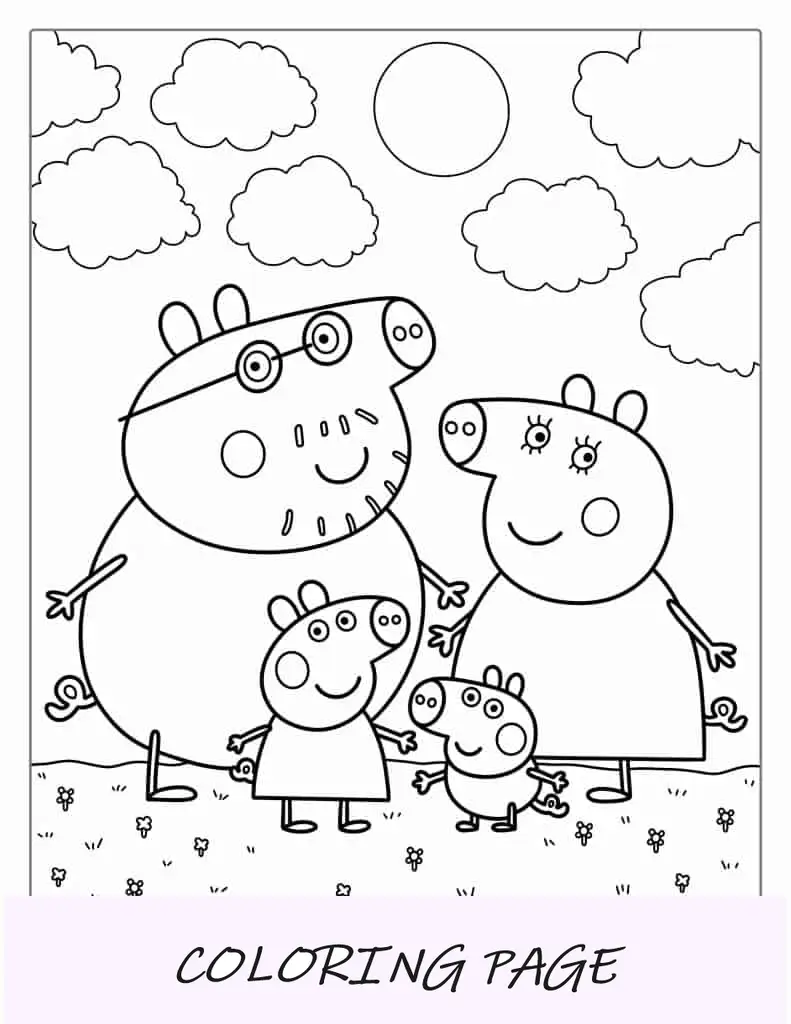 Mamma e papà maiale con Peppa e George