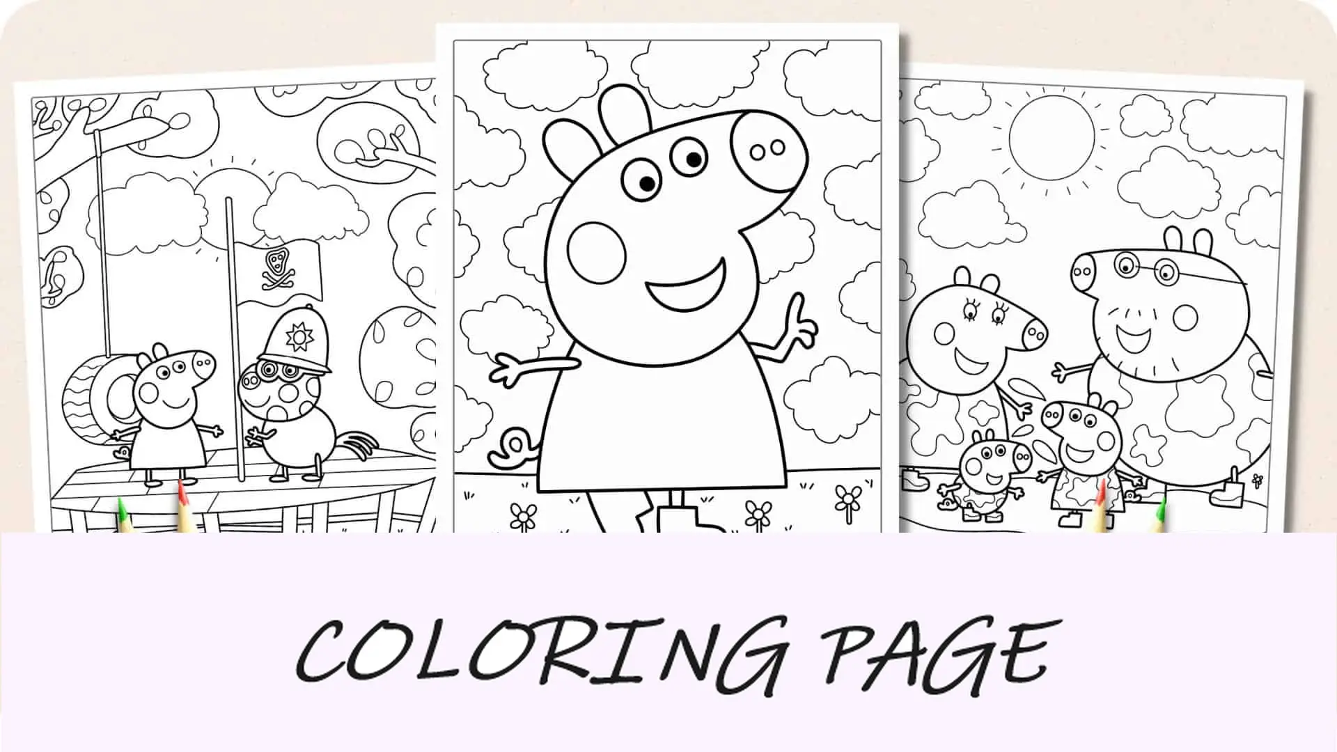 Disegni da colorare di Peppa Pig Immagine in evidenza