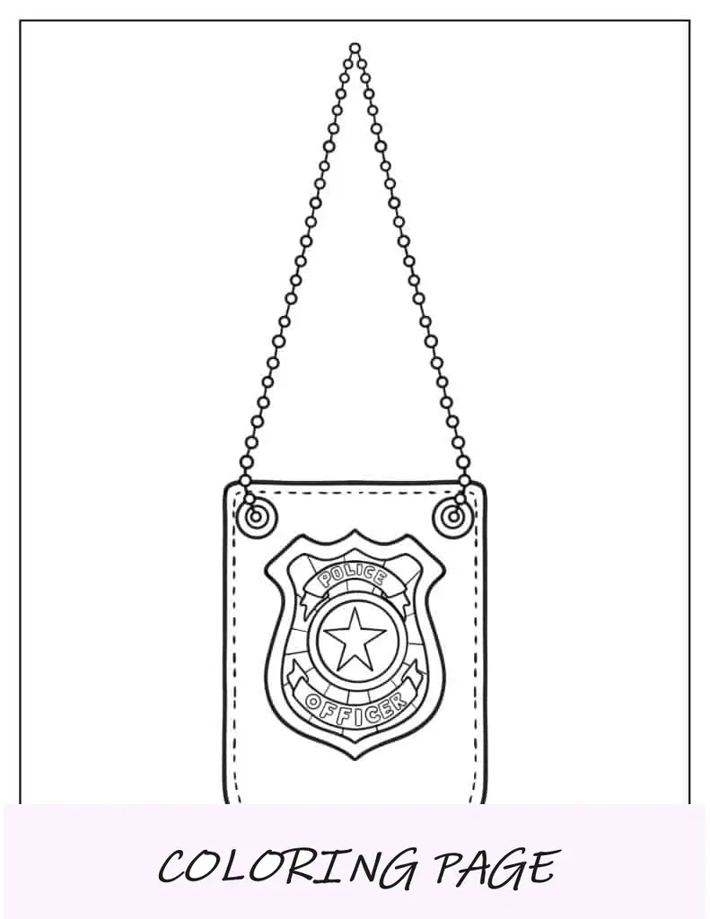 Insignia de oficial de policía colgante en cadena