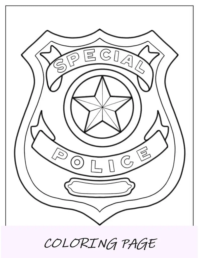 Insignia De Policía Página Para Colorear