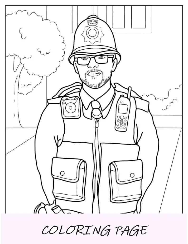 Oficial de policía británico Página para colorear
