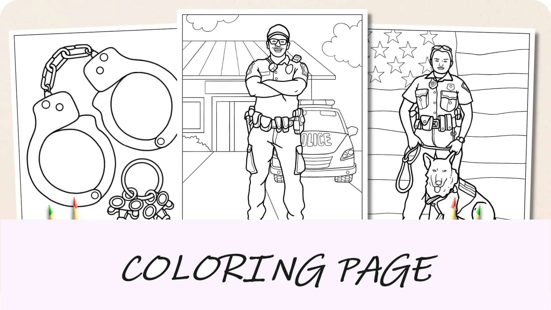 Dibujos para colorear de la policía Imagen destacada