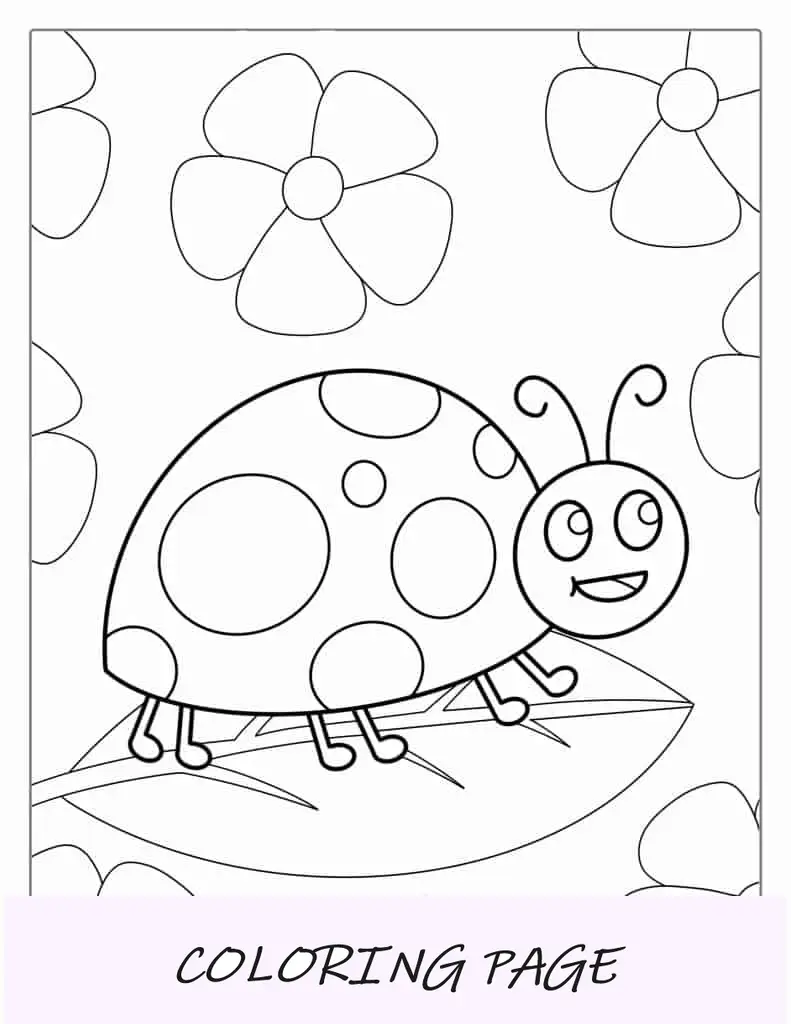 Mariquita Con Grandes Puntos Para Colorear