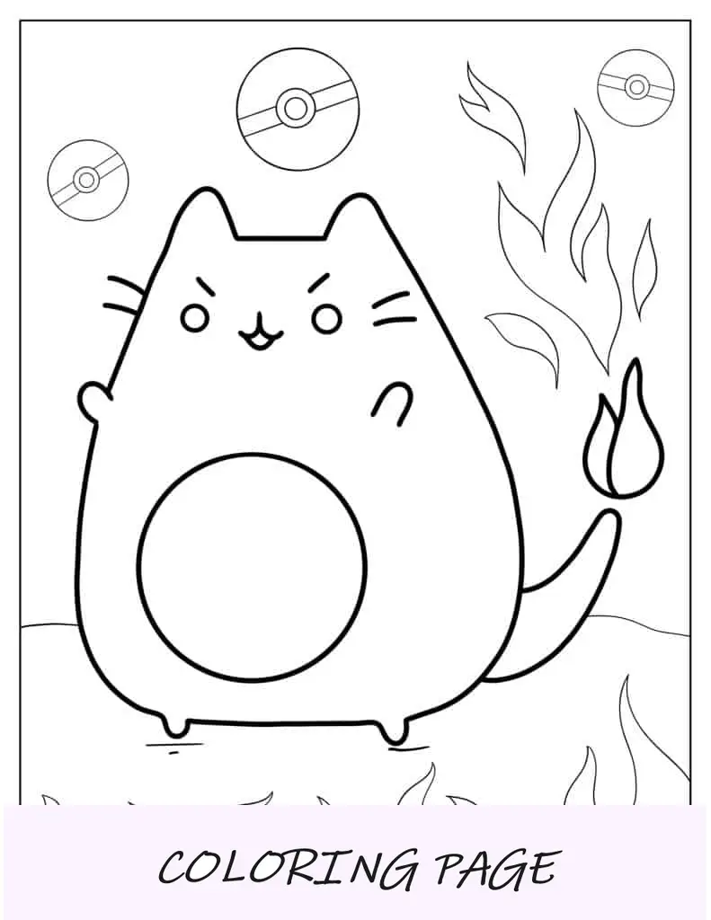 Hoja Para Colorear De Pusheen Charizard Pokemon