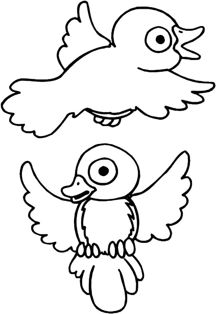 Cute Baby Robins Coloring Page