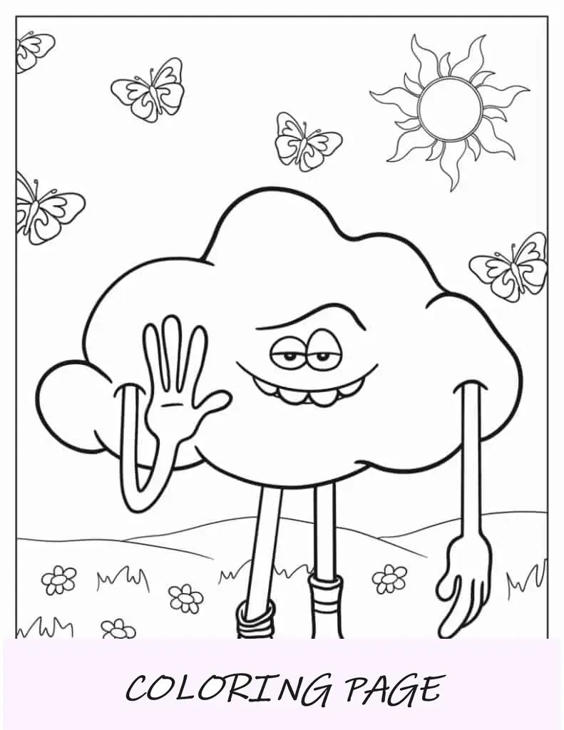 Cloud Guy Troll acenando com a mão