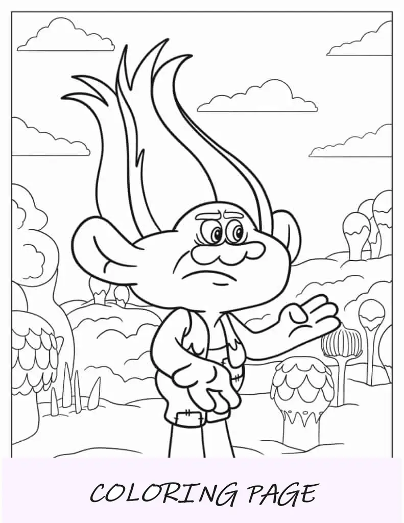 Troll de galho de desenho animado