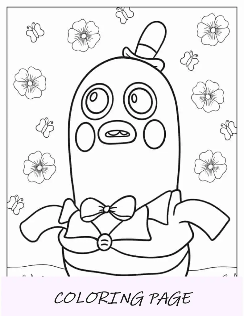 Kawaii Mr. Dinkles para colorir para crianças